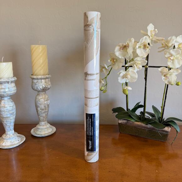 Norwall Polynesian Leaves Vinyl Roll Wallpaper (Covers 56 sq. ft.) Tan Beige NIP - Picture 3 of 4